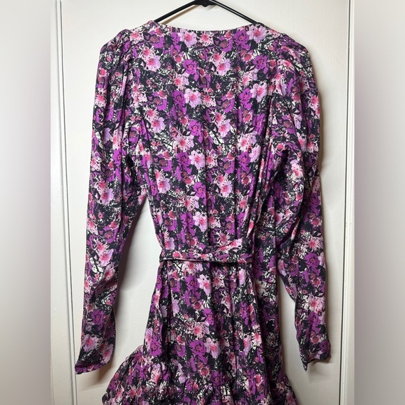 NWT Rotate Birger Christensen Nancy Purple Black Cherry Flower Floral Dress 10 - Picture 10 of 16